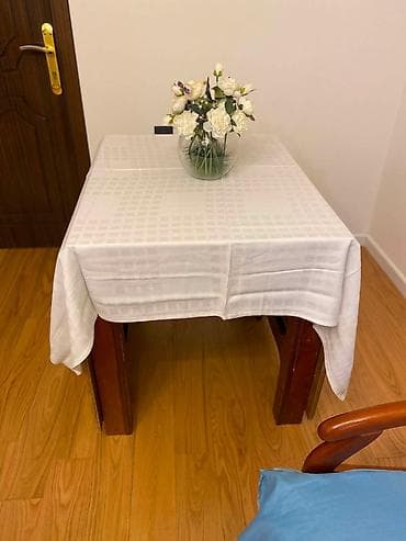 Qonaq masası, İşlənmiş, Açılan, Taxta, Kvadrat masa — 2