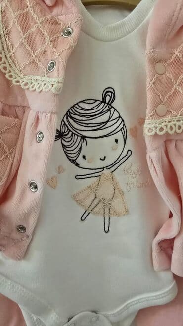 Yemək masaları, oturacaqları: Mini Pakel Organics körpə geyim dəsti - 3 parça: bodi, şalvar və — 3