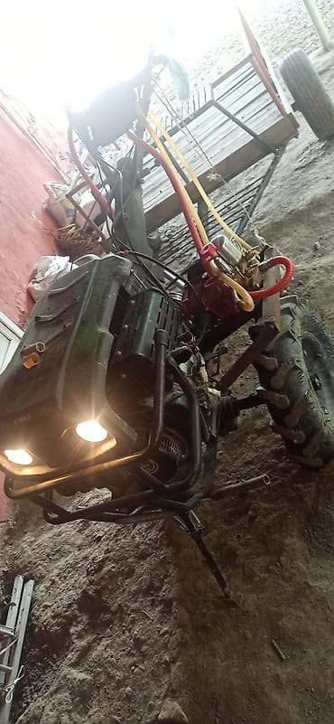 Motoblok + qoşqu arabası və çiləmə sistemi - Güclü benzin mühərrikli