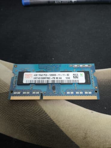 ram qiymeti: Operativ yaddaş (RAM) Hynix, 4 GB, 1600 Mhz, DDR3, Noutbuk üçün, İşlənmiş — 1