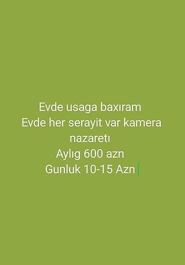 Ev şəraitində uşaq baxımı xidməti - Evdə uşağa baxılır - Evdə bütün