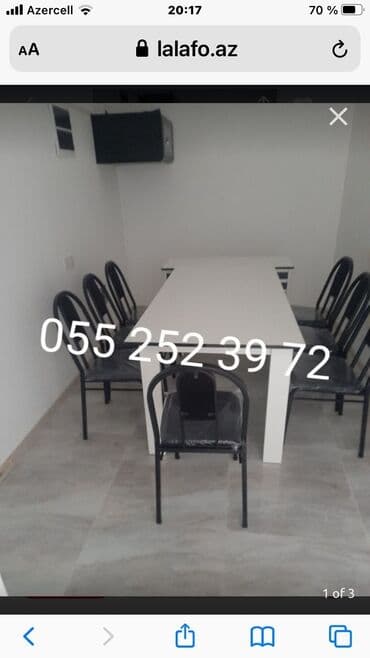 həyət üçün stol: Düz masa, Stullar ilə, 6 nəfər, Açılmayan, Laminat, Azərbaycan — 2