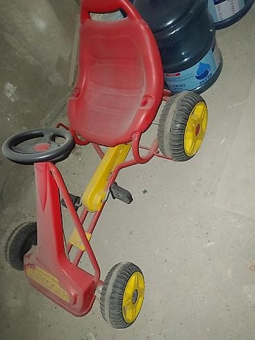 4 teker velosiped: Uşaq pedallı kart – GToys 88 SPEEDCAR - Rəng: qırmızı/göyərti-sarı — 2