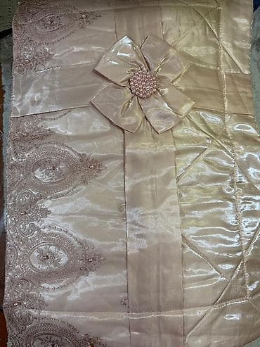 Картины и портреты: Для кровати С бисером цвет - Бежевый Покрывало — 5