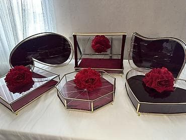 Zərif nişan/xınayaxdı üçün vitrin və dəstliklər dəsti 13 eded — 6