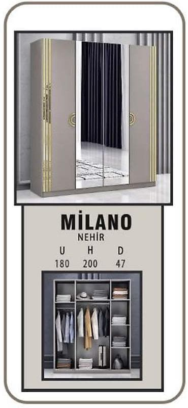 woodpecker mebel: Milano qarderob – güzgülü 4 qapılı, müasir dizayn. Fabrik istehsalı — 1