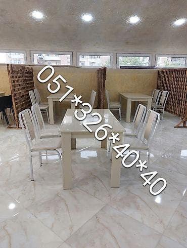 Qonaq otağı üçün, Yeni, Açılan, Dördbucaq masa, 4 stul