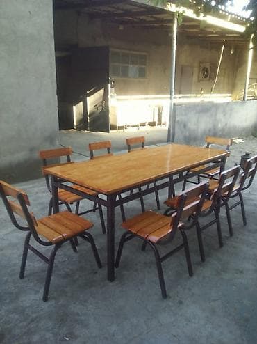 Qonaq otağı üçün, Yeni, Açılmayan, Dördbucaq masa, 8 stul