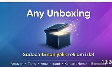 reklam plakatı: Any Unboxing – 15 saniyəlik reklam izləyərək pul qazanmağa imkan verən — 3