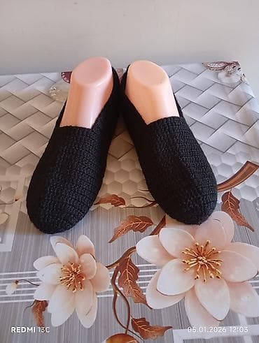 qış ayaqqabı: Əl işi toxunma ev tuflisi – minimalist model - Model: bağsız, yumru — 3