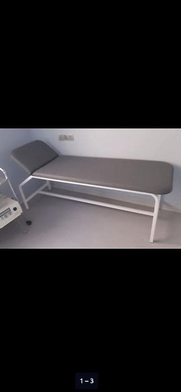 Салонная, медицинская мебель: Masaj və prosedur üçün çarpayı - Rəng: ağ - Üst hissə: yumşaq, süni — 1