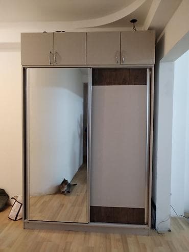 mdf qapi: 2 qapılı, Güzgülü, Bej, Kupe, Düz dolab — 1