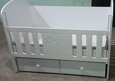 korpu mebel: Oğlan və qız üçün, Dördbucaq, Beşik, Matras ilə, Yellənmə mexanizmsiz — 3