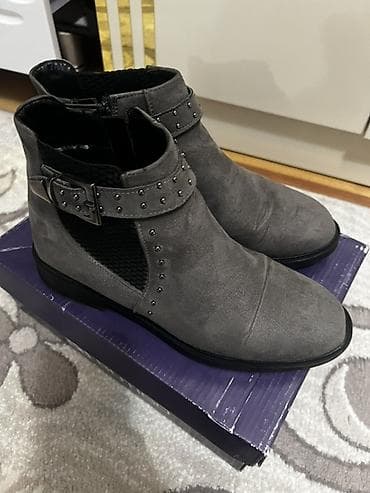 2ci el geyim: Qadın payız-qış ayaqqabıları dəsti 1) Qəhvəyi idman üslublu botlar - — 3