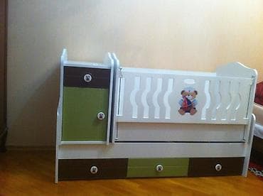 Oğlan və qız üçün, İşlənmiş, Dördbucaq, Beşik, Dəst ilə, Matras ilə, Yellənmə mexanizm ilə — 1