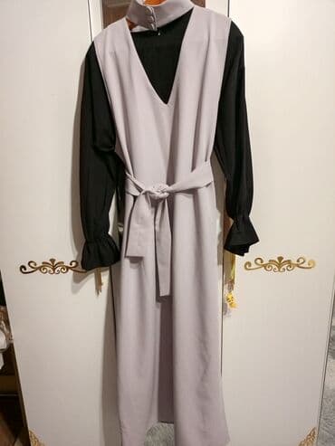 atlas don modelleri: İki ədəd uzun don dəsti 1) Boz rəngli, qolsuz uzun jilet-don - Sadə — 2