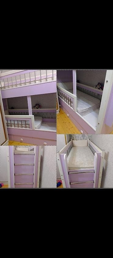 Oğlan və qız üçün, İşlənmiş, Çarpayı, Matras ilə, Siyirməli, Taxta — 1