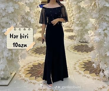 sade qara don modelleri: Qadın geyimləri – hər biri 10 AZN - Zərif qara ziyafət donu — 1