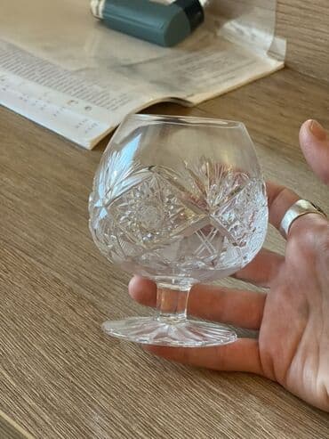 konyak dəsti: Qədəhlər, Şüşə, 6 ədədli dəst, Çexiya — 1