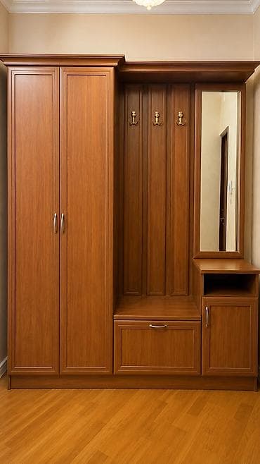 divar refleri: Dəhliz üçün çoxfunksiyalı giriş mebeli dəsti - Material: ağac — 1