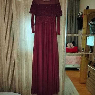 Toy paltarları və aksesuarları: Zərif bordeaux rəngli uzun ziyafət paltarı. - Model: Uzun — 2