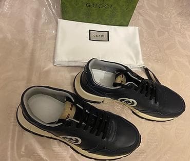 Şəxsi əşyalar: GUCCI kişi krossovkası - Rəng: Tünd göy üst, - Loqo“GUCCI” - — 6