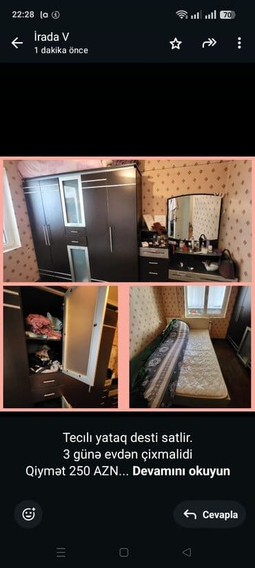 заказать кровать: Tecılı yataq desti satlir. 3 günə evdən çixmalidi Qiymət 250 AZN — 1