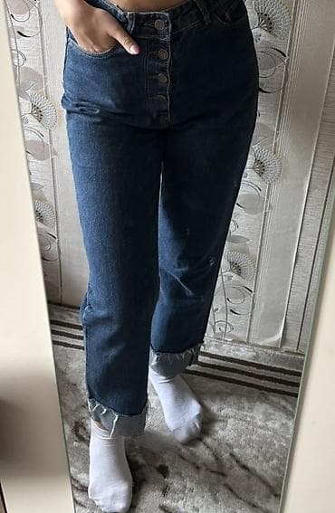 cins: Qadın cins şalvar - Rəng: tünd mavi (indigo) - Kəsim: düz/relaxed — 1