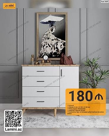 Komod – La Mini - Ölçülər: Dərinlik 40 sm × Hündürlük 100 sm × En 100 — 1