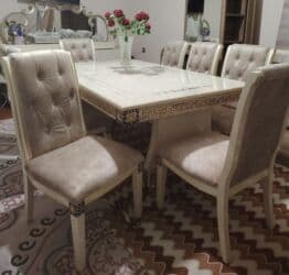 Stullar: Qonaq otağı üçün, İşlənmiş, Kvadrat masa, 8 stul — 1