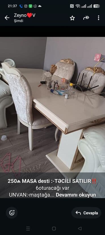 *250₼ MASA desti :-TƏCİLİ SATILIR‼️* 6oturacağı var UNVAN:-maştağa lalafo.az -da *250₼ MASA desti :-TƏCİLİ SATILIR‼️* 6oturacağı var UNVAN:-maştağa