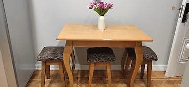 Qonaq otağı üçün, İşlənmiş, Kvadrat masa, 4 stul — 1