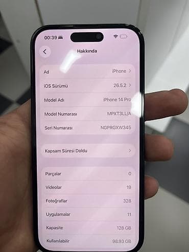 apple imac: IPhone 14 Pro, 128 GB, Qara, Simsiz şarj, Face ID — 1