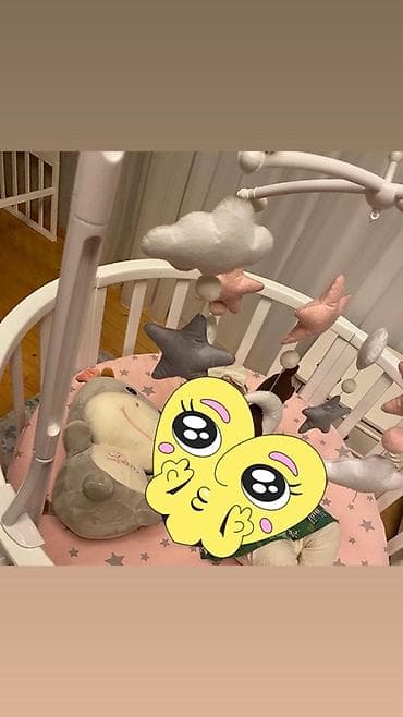 toxuma ipler: Uşaq beşiyi üçün asma musiqili mobil oyuncaq - Rəng: ağ konstruksiya — 1