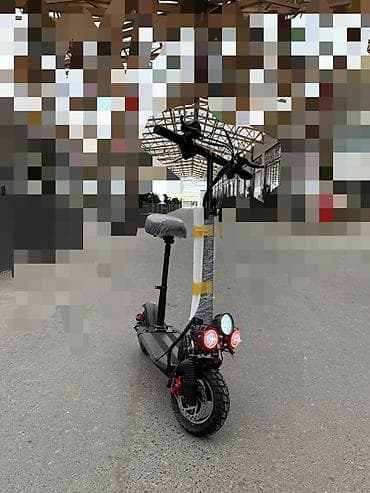 yürüş: Elektrik skuter – qara/qırmızı dizayn, güclü şəhər və off-road yürüşü — 5