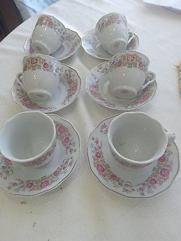 cay: Çay dəsti, rəng - Ağ, Farfor — 1