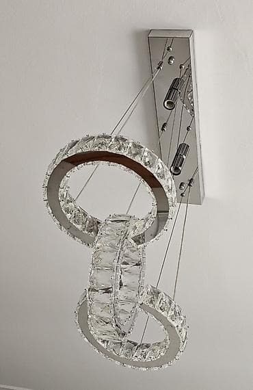 Led Çılçıraq, 3 lampa, Xrustal