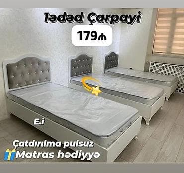 matras alti demir: Bir nəfərlik çarpayı – 179 ₼ Xüsusiyyətlər: - Klassik dizaynlı — 1