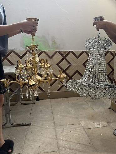 sintepon material: Çılçıraq, 10 və daha çox lampa, Metal — 3