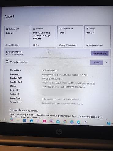 komputer i9: Б/у HP ProBook, 15.6 ", Intel Core i5, 512 ГБ, Бесплатная доставка — 6