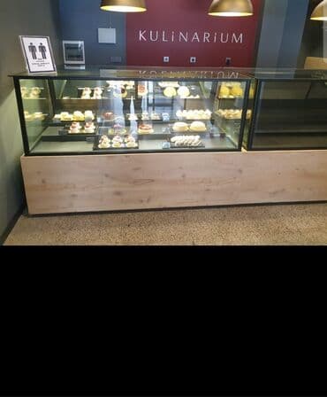 islənmiş soyuducu: Mağaza vitrin soyuducuları – şirniyyat, deli, ət və hazır yeməklərin — 2