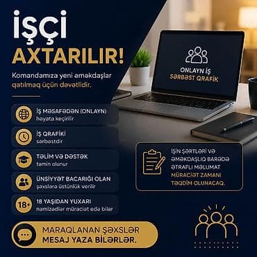 Onlayn iş – komandamıza yeni XANİM əməkdaşlar axtarılır Maşş həftəlik lalafo.az -da Onlayn iş – komandamıza yeni XANİM əməkdaşlar axtarılır Maşş həftəlik
