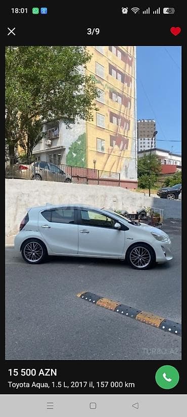 disk satisi: Toyota Aqua: 1.5 l | 2017 il Hetçbek — 1