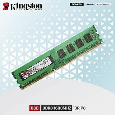 pec radiator: Operativ yaddaş (RAM) Kingston, 8 GB, 1600 Mhz, DDR3, PC üçün, Yeni — 1