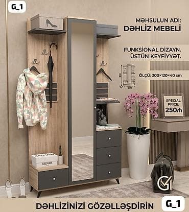 skaf satisi: Dəhliziniz üçün funksional və müasir dizaynlı mebel dəsti. Bu mebel — 1