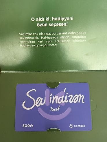 “Sevindiren Kart” hədiyyə kartı – 500₼ balanslı. - Brend: Kontakt -