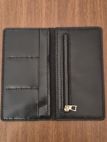 pulqabıları: Minimalist dizayna malik qara pulqabı - Material: hamar səthli — 2