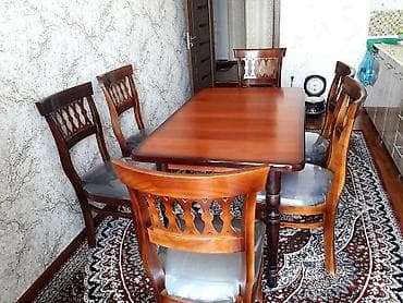 Mətbəx üçün, Açılmayan, Dördbucaq masa, 6 stul — 7