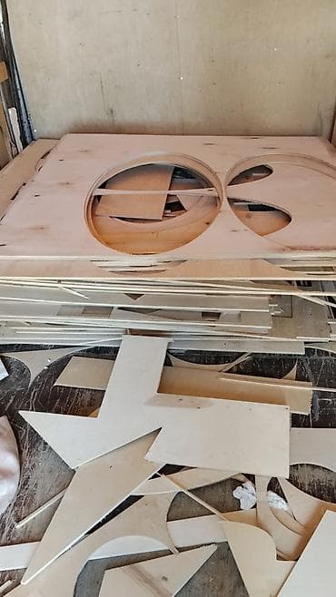 obşivka taxta: Kontrplak qırpıntıları və kəsilmiş formalar - Material: ağac — 2