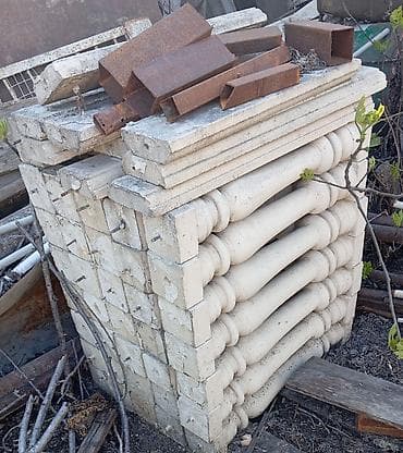 Beton balyustrad dəsti - Material: Ağ rəngli tökmə beton - Tərkib